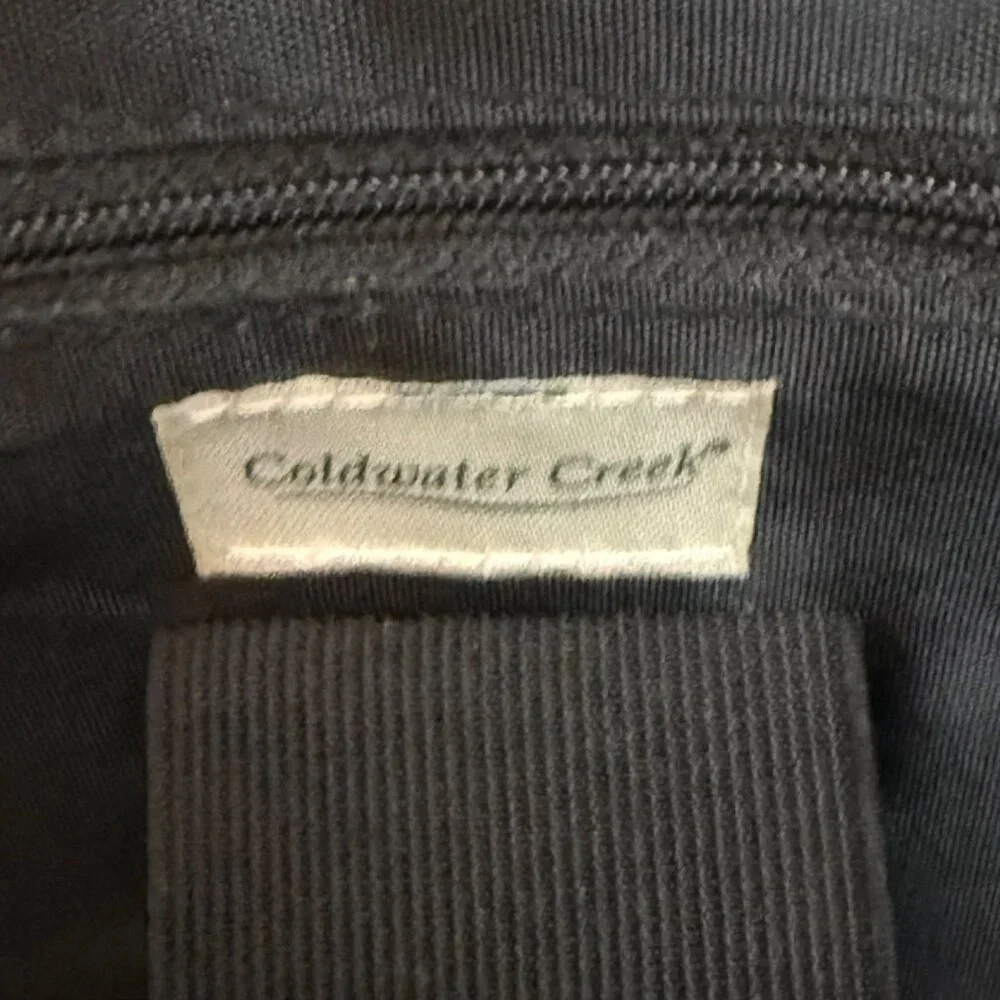Coldwater Creek Women's Tote Handbag Black Woven Leather Hampton Computer Bag